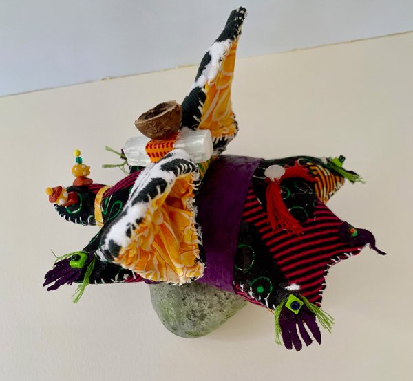 Spirit Animal with Crystal and Hickory Nut Fabric